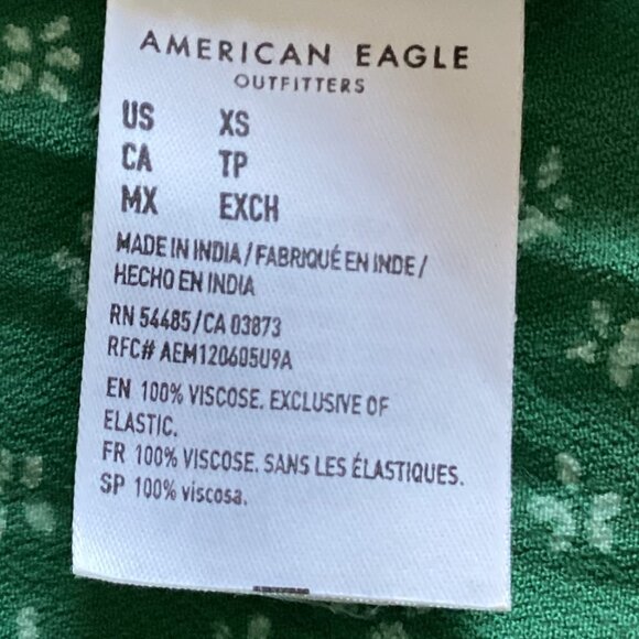 American Eagle Women's Floral Tie-Sleeve Smocked Mini Dress Size XS Sage Green - Picture 9 of 9